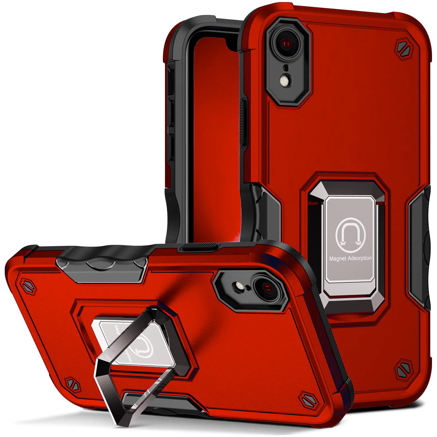 Military Grade Shockproof Hybrid Armor Case with Ring Grip for