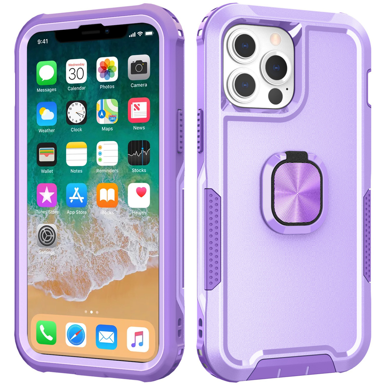 Military Grade TUFF Hybrid Case with Ring Grip for iPhone 11